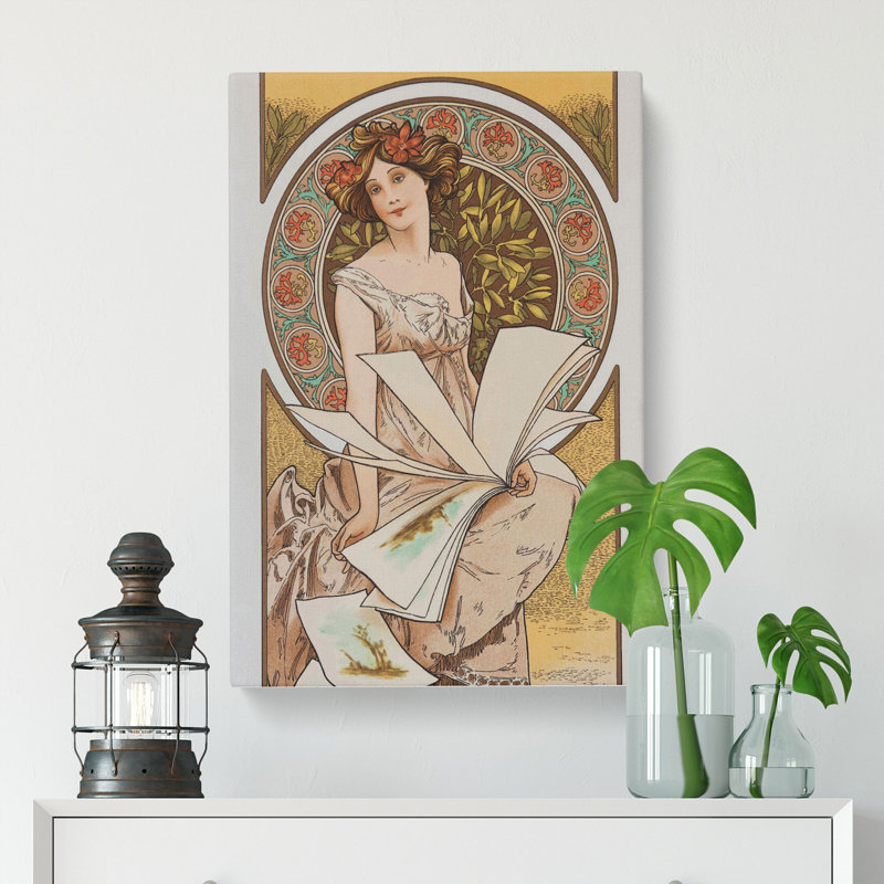 Chamenois Calendar by Alphonse Mucha - Wrapped Canvas, 76cm H x 50cm W x 3cm D