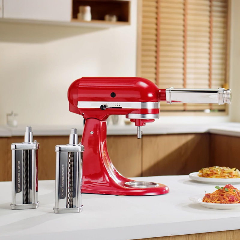 Gvode 3 pc, 3-in-1 Pasta Attachment, Compatible with KitchenAid®, All-Metal Roller & Cutters