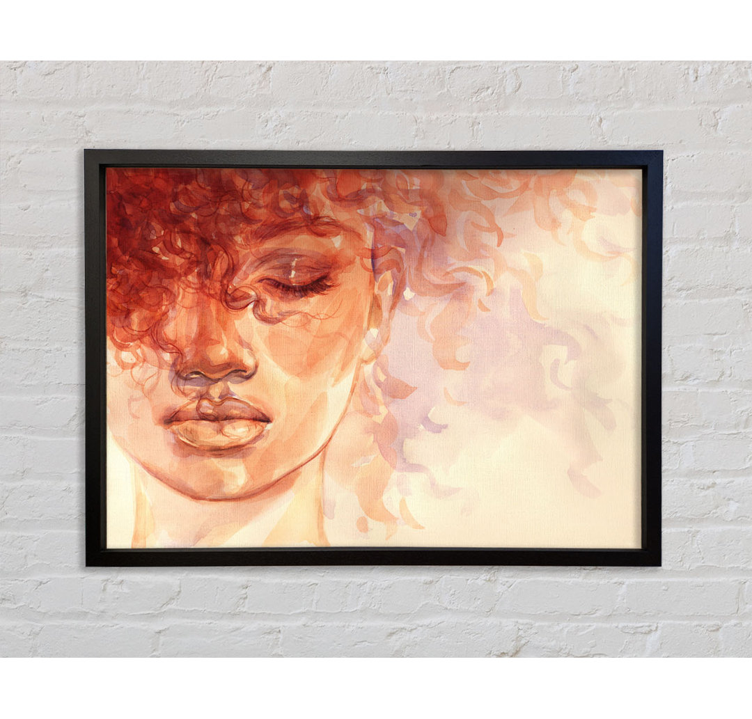 Orange Portrait von Aquarell - Druck