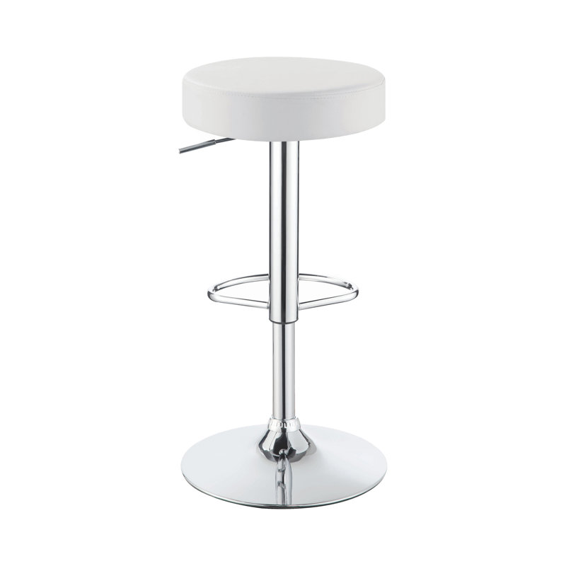 Piermichele Swivel Upholstered Adjustable Height Counter Stool, White