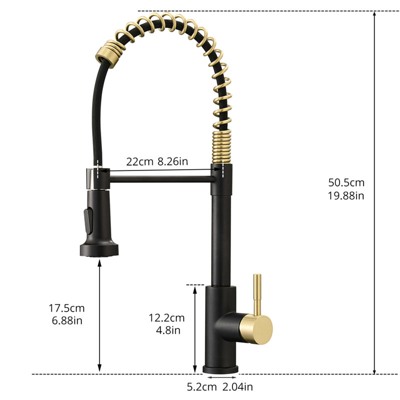 Kitchen Faucet With Pull Out - Finish, Stable Water Temperature Control Contemporary Sink Down Leak- Joint, Adjustable Range