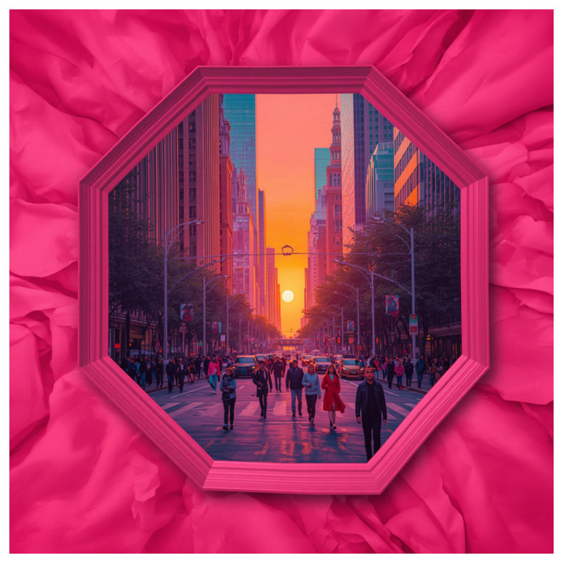Rideaux de douche Sunset City Street, L 70 po x H 72 po