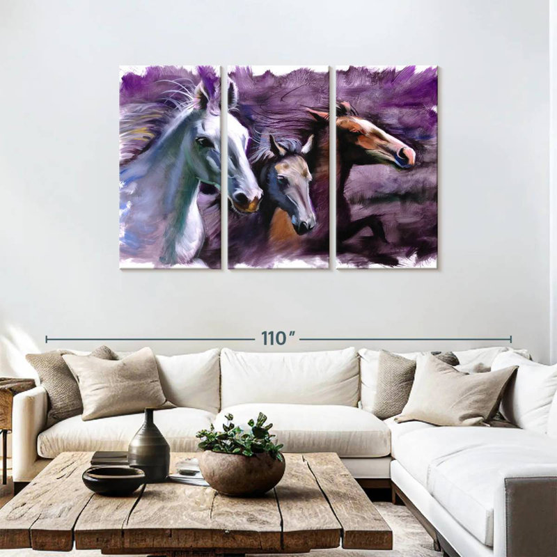 Brampt 3 Horses, 48" H x 74" W