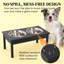 Support pour animal noir, support pour bols en bois pour chien