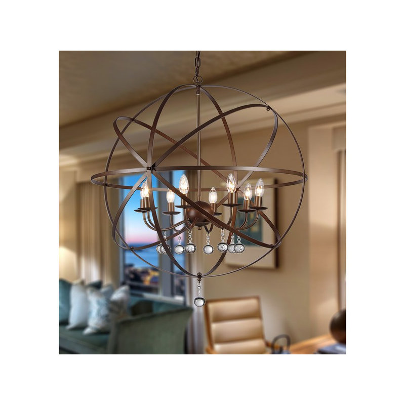 Mitton 8 - Light Dimmable Globe Chandelier, 30" H x 30" W x 30' D