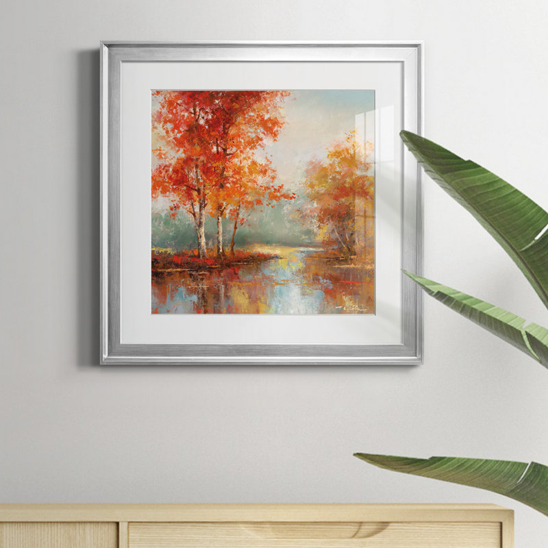 «Autumn's Grace II», reproduction d'art sur toile encadrée, H 30,5 po x l 30,5 po x P 1,5 po, Papier avec cadre argenté