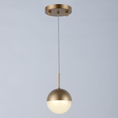 Phantasm 2.5-Watt Matte Nickel Finish Integrated Led Iced Opal Acrylic Mini Pendant Ceiling Light 3000K 4 In. Dia X 96 In. H -  George Oliver, 27EE92AA9A514E23BFB17B702E132B62