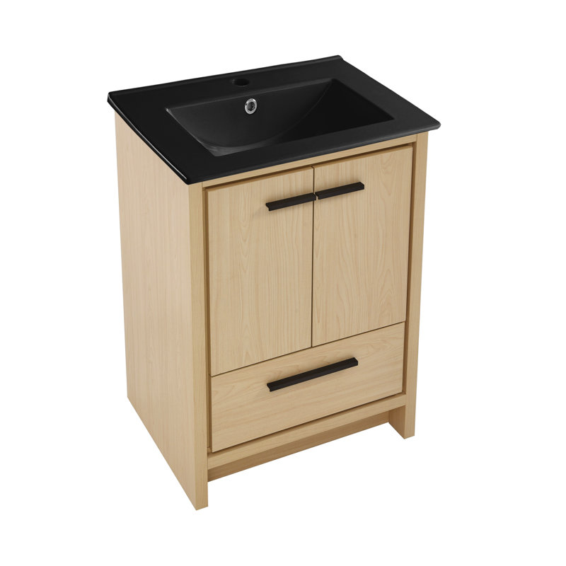 Virage 24" Freestanding, Bathroom Vanity, Brown, Matte Black, Single