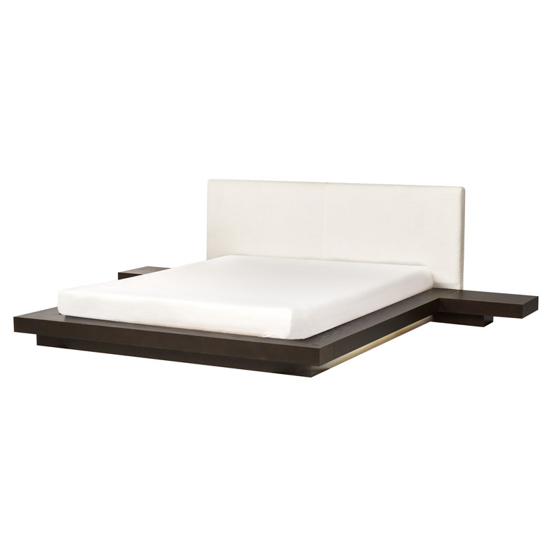 Ronish Upholstered Bed, Kingsize (5'), Dark Brown/White