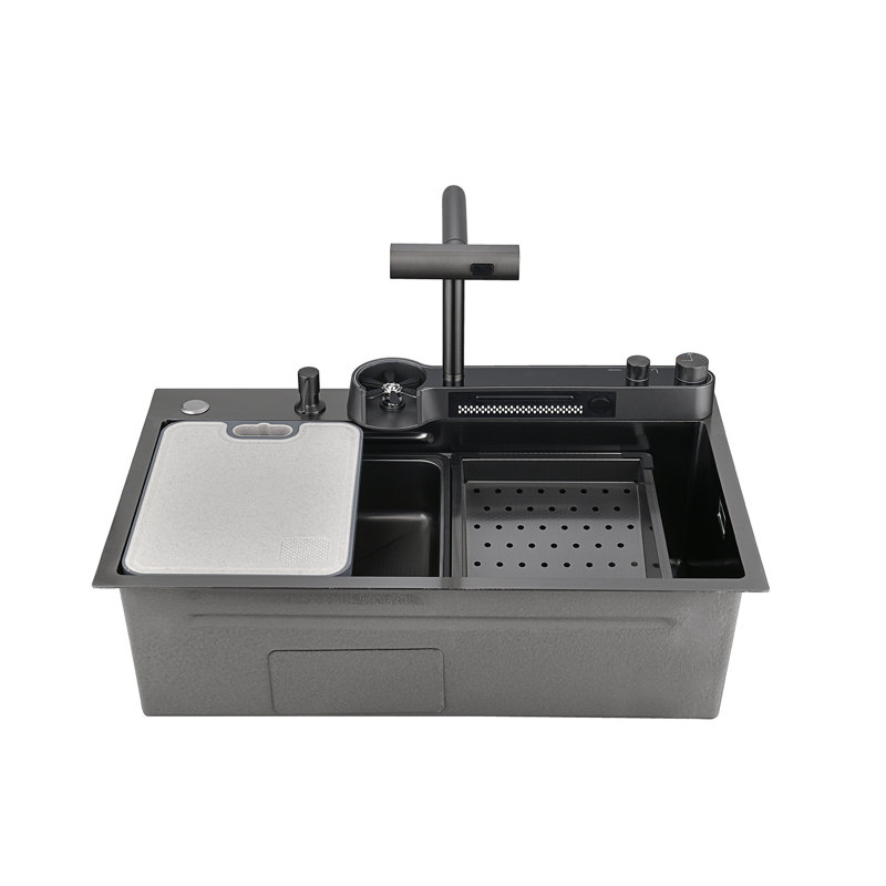 Évier de cuisine à encastrer en acier inoxydable 304 L 29,5 po x l 18,25 po avec robinet
