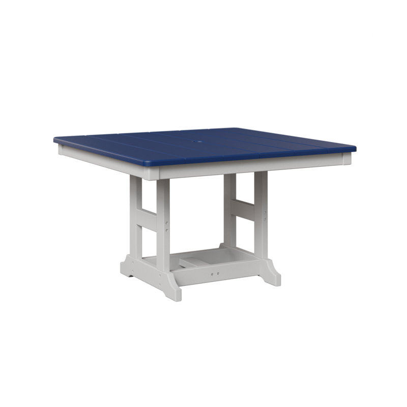 Berlin Gardens Kids Regular Top With White Base Comfo 33″ Square Table, Pacific Blue