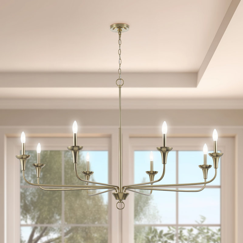 Capella 8 - Light Modern Chandelier, Antique Gold, 8 Lights