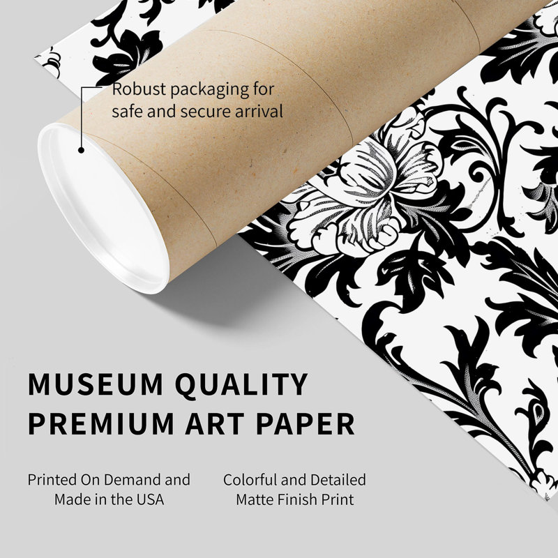 «Botanical Damask Flowers & Plants», impression d'art moderne sans cadre, H 7 po x l 5 po