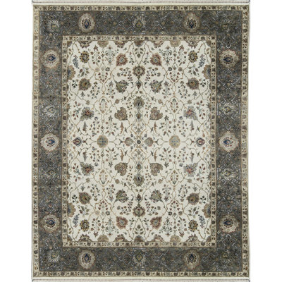 Hand-Knotted High-Quality Gray Area Rug