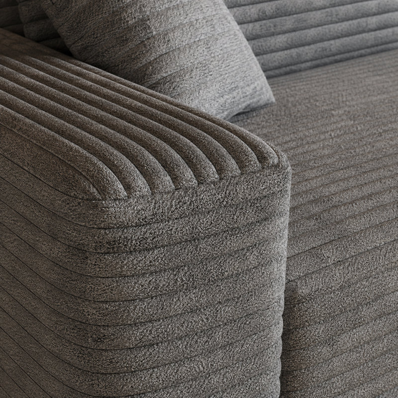 Canapé modulaire réversible, méridienne en velours côtelé