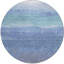 Tapis d'intérieur rond lavable abstrait bleu sarcelle et bleu ciel Fairwinds 8 pi