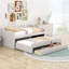 Twin Size Upholstered Daybed With Trundle And Three Drawers, Guest Bed-1596704175
