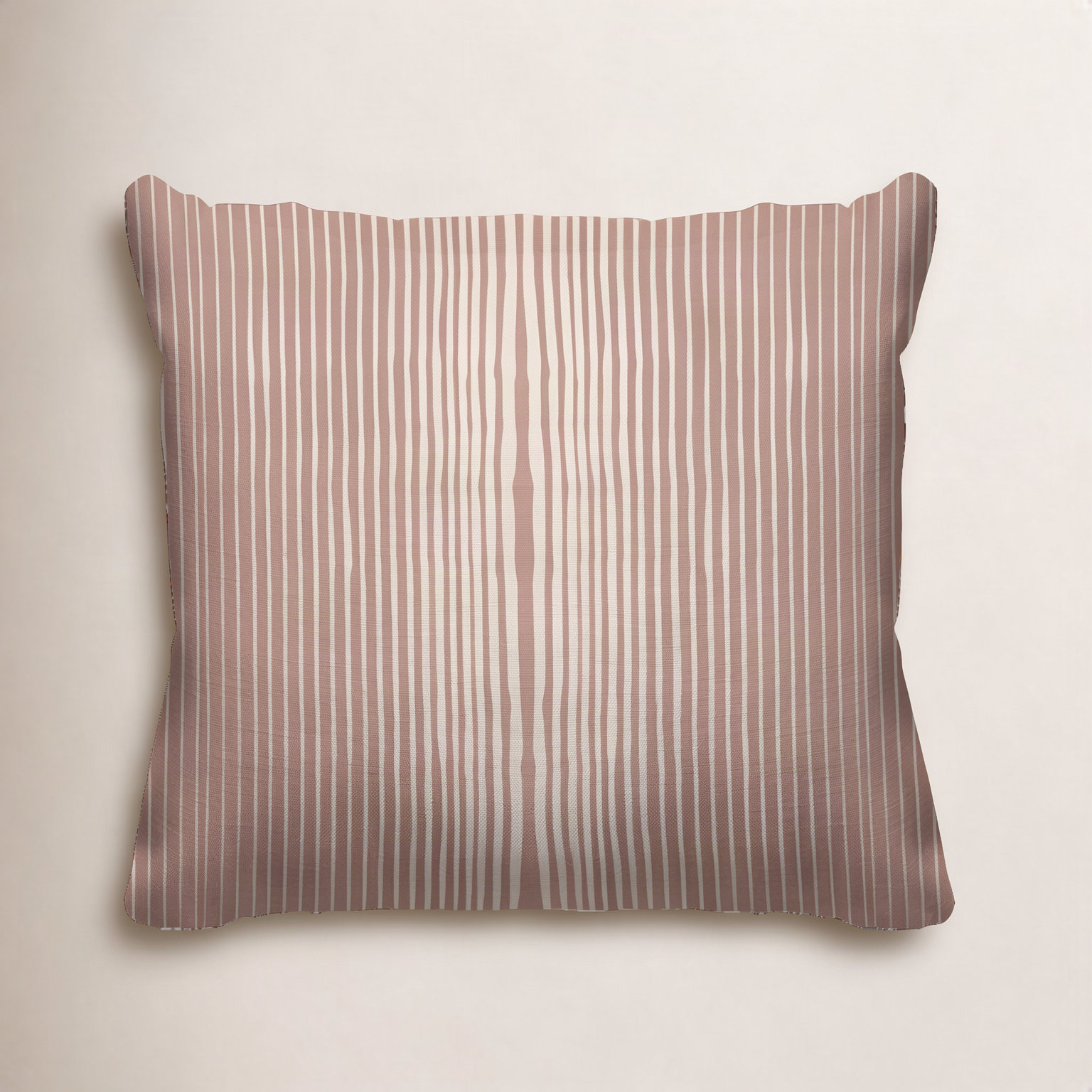 Ash Striped Indoor/Outdoor Throw Pillow, 20" x 20", Rose