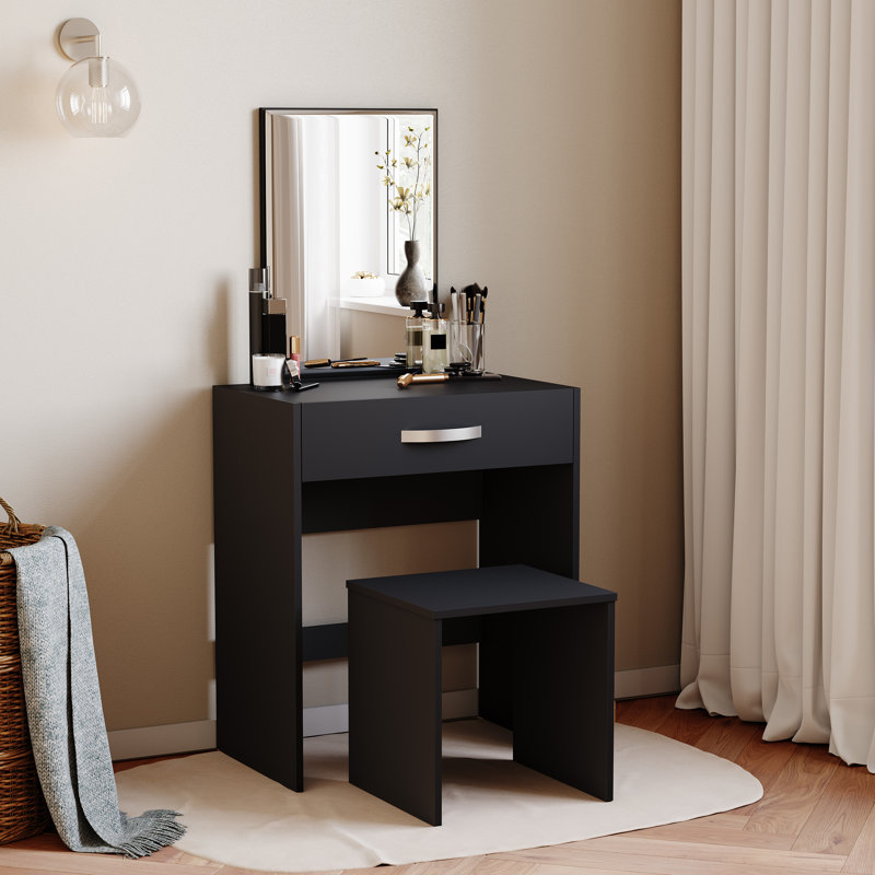 Muskoka Dressing Table with Mirror, Black