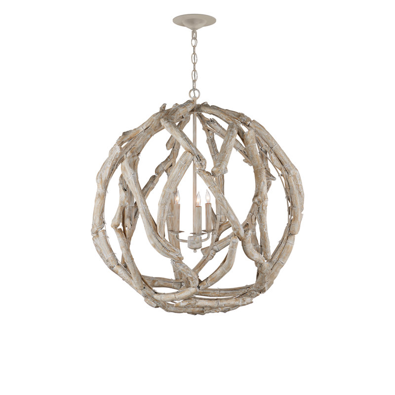 Lustre sphérique unique à 3 lumières Driftwood