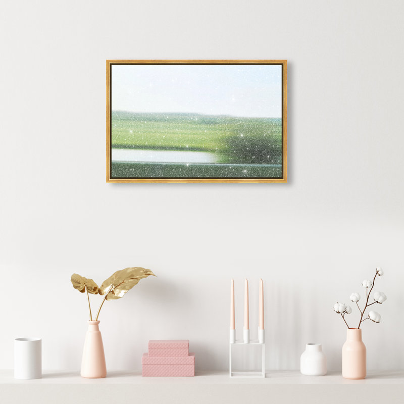 Velocity Meadow I Print by Oliver Gal, 11"H x 16"W, Gold Floater Frame