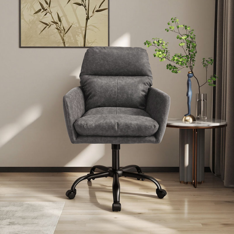 Chaise de bureau rembourrée Modern, Gris