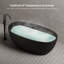 Baignoire de trempage autoportante en acrylique noire 59 "x 29,5" avec trop-plein et bonde escamotable pour salle de bain MonBlari-126350139-126678330