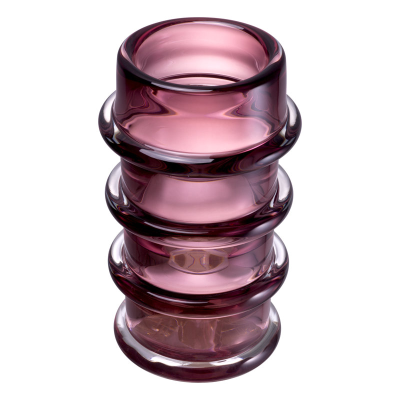 Bloom Handmade Handblown Glass Table Vase, Pink