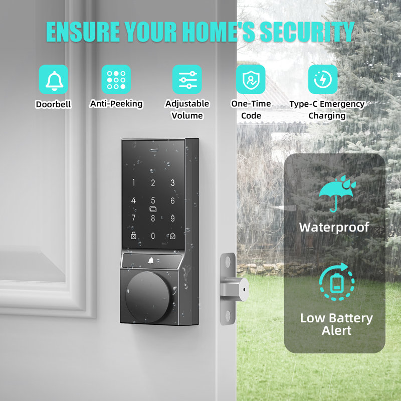 Wi-Fi Smart Lock fingerprint with Smartkey Security, Satin Nickel