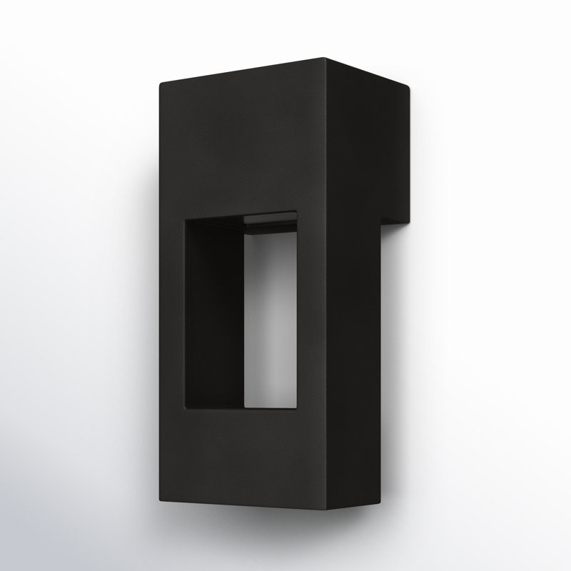 Blandburg Aluminum LED Wall Light, Black, 12" H x 5.75" W x 5.75" D