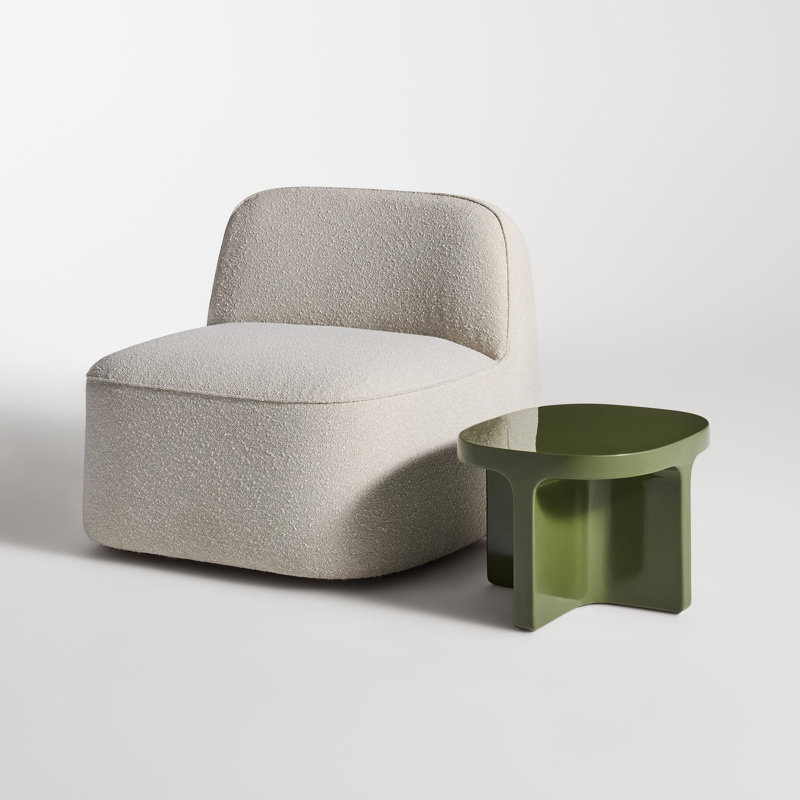 Small Talk Outdoor Side Table, 12" H x 20" W x 16" D, Olive