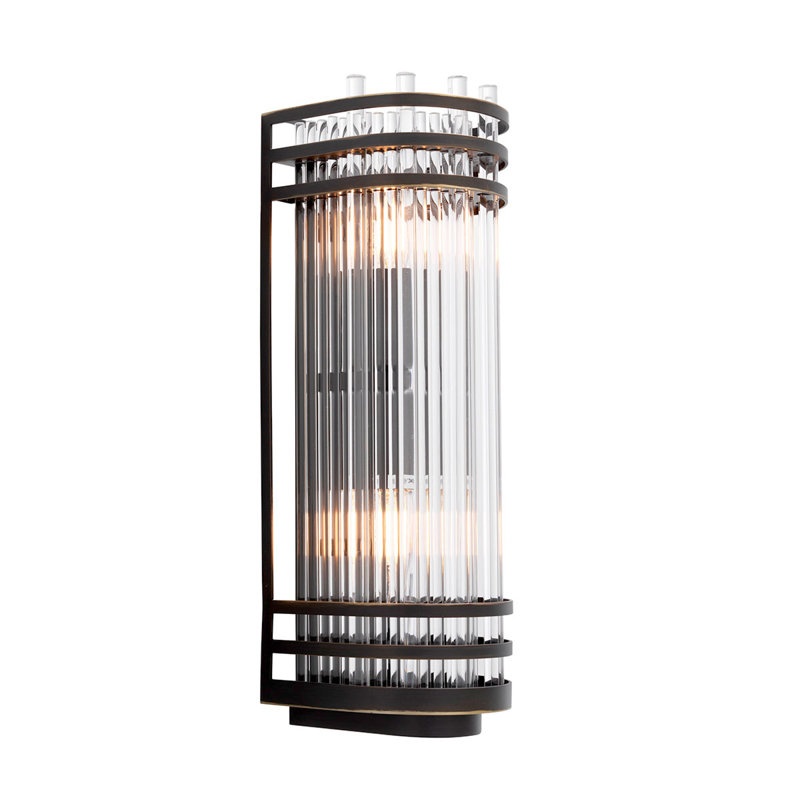 Gulf 2 - Light Flush Mounted Sconce, 15" H x 5" W x 5" D, Black