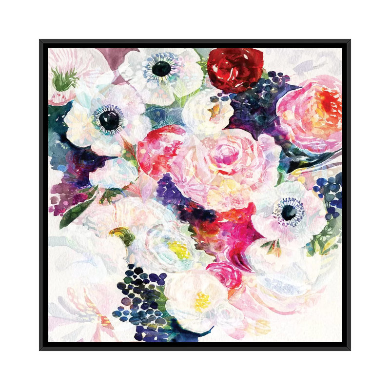 « abondance bouquet » par stéphanie corfee, impression sur toile, H 26 po x l 26 po x P 1,5 po, Toile encadrée noire