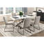 Chaises d'appoint de salle à manger modernes, tissu beige, pieds en métal noir, pieds rembourrés 2 pièces