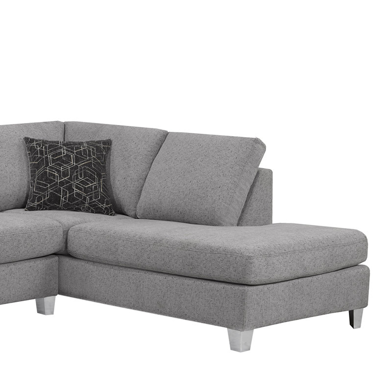 Canapé modulaire de 84 po faisant face à la droite 84 po, 100% polyester argenté