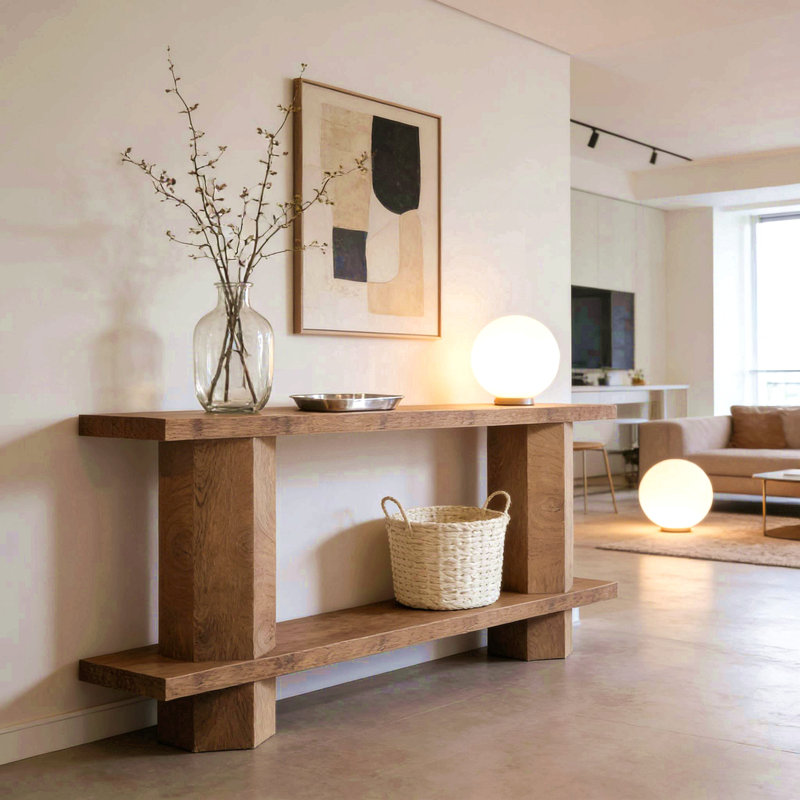 Table de chevet à 2 niveaux, table de canapé, console, table de couloir
