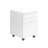 Glossy White Office File Cabinet On Rolling Structure, 3 Drawer Storage, Contemporary Printer Stand With Smooth Working For Work Laminate Exterior