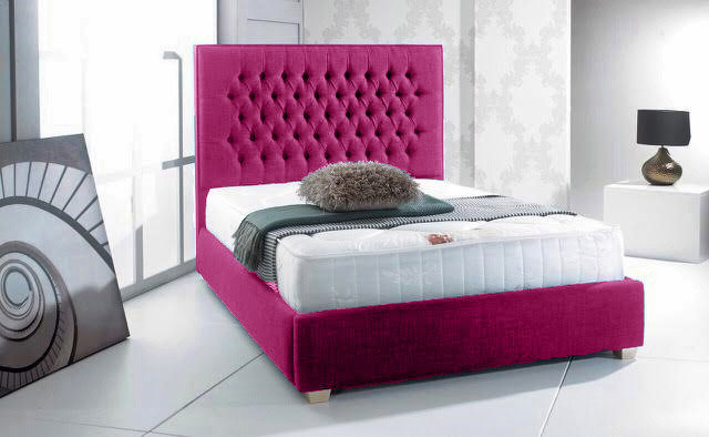 Upholstered Bed, Pink, Small Double (4')