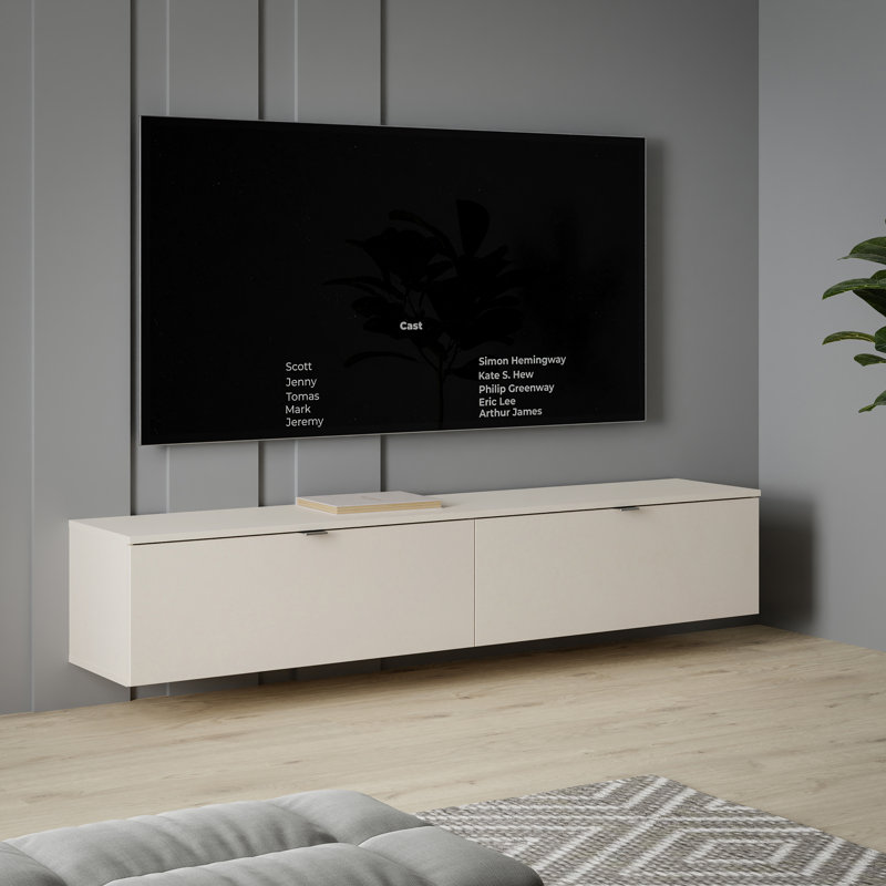 Shayah Unfinished TV Stand for TVs up to 88", Yellow