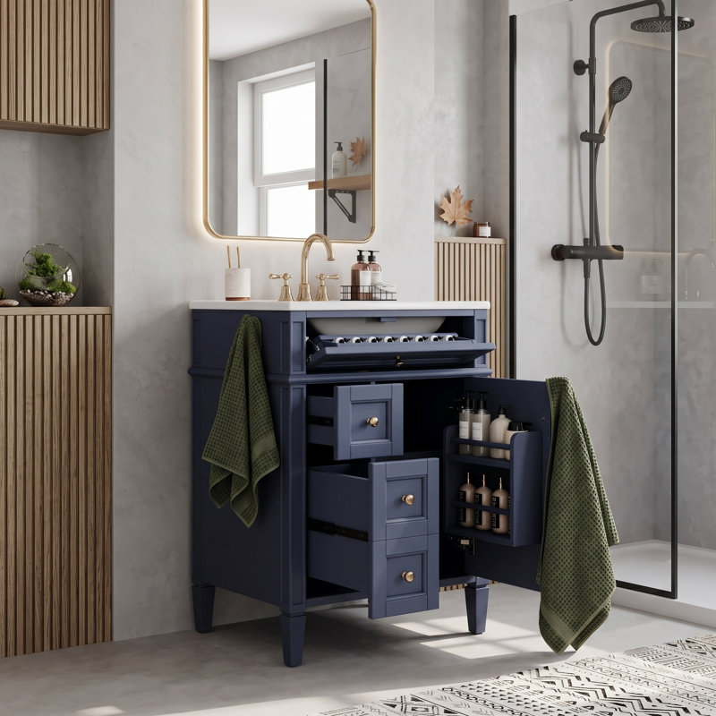 Meuble-lavabo 24 po avec lavabo supérieur, Blue
