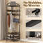 Porte-manteau d'angle industriel à 4 niveaux, autoportant, avec rangement pour chaussures, 8 crochets amovibles et 2 étagères, structure en acier, brun rustique