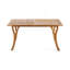 Table de salle à manger d'extérieur rectangulaire en bois massif 59 pouces, finition teck