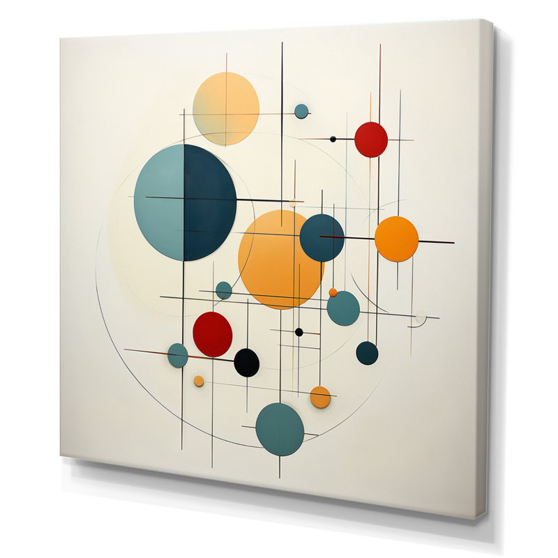 Distant Galaxies Midcentury Elegant Retro I - Abstract Midcentury, reproduction d'art encadrée, 30" H x 30" W, Toile tendue
