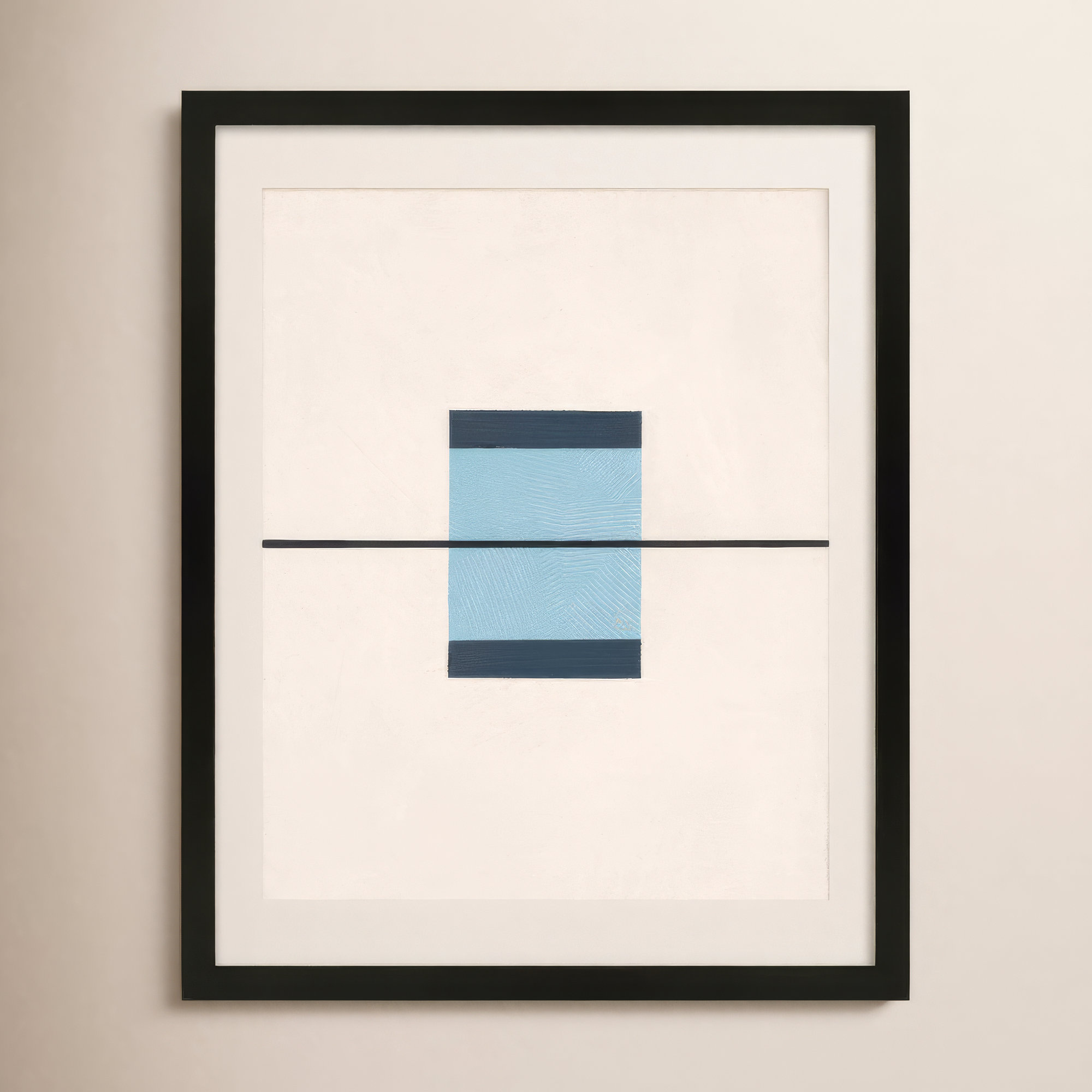 Black And Blue 1 by Robert Kamnatnik, 20" H x 16" W x 1.25" D, Black
