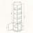 360° Rotating Storage Cabinet with Full-Length Mirror, Antique White