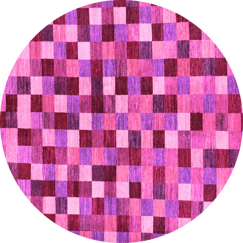 Tapis abstraits de couleur rose, rose, Rond 3 pi