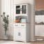 Armoire de cuisine en bois avec garde-manger et micro-ondes