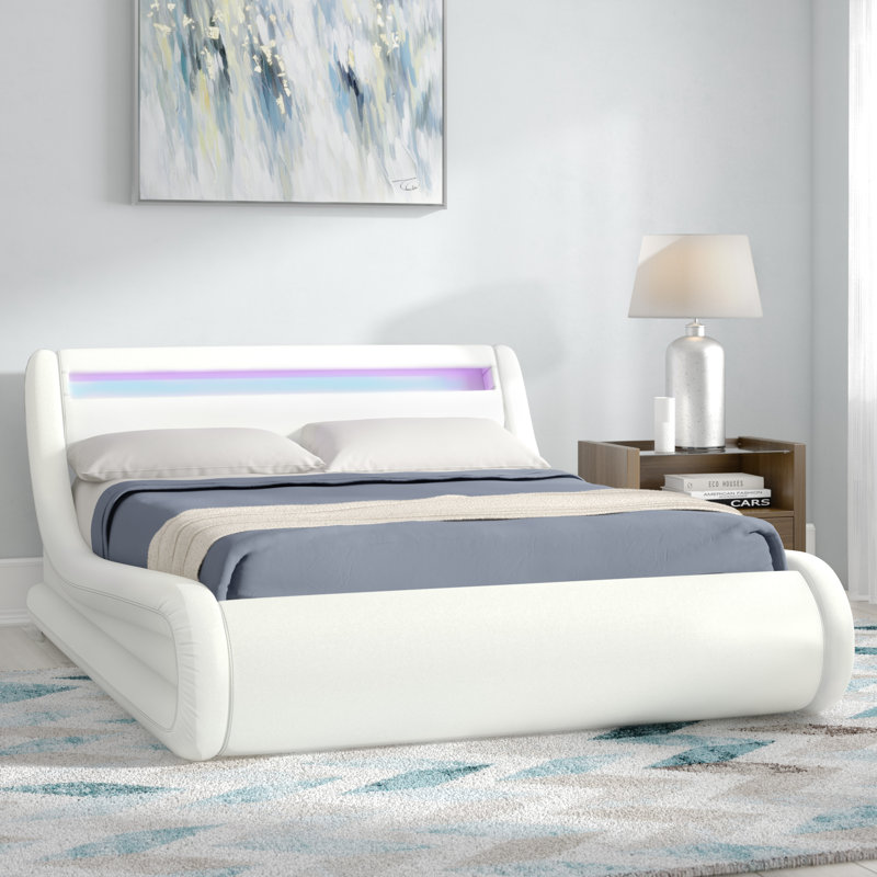 Upholstered Ottoman Storage Bed, Double (4'6), White