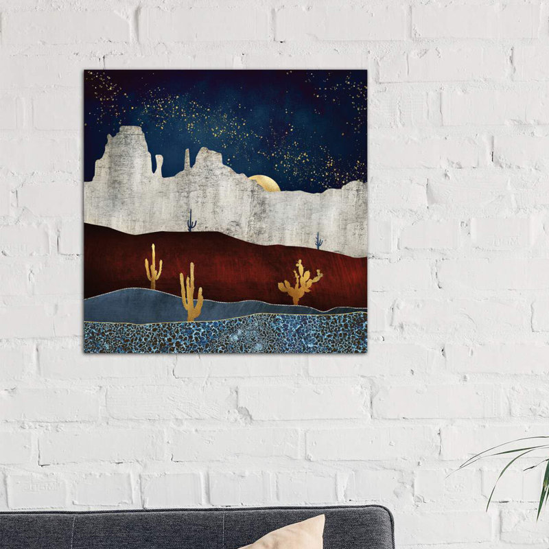 «Moonlit Desert» par Spaceécur Designs - impression, Toile tendue, H 37 po x l 37 po x P 1,5 po, Pas de tapis