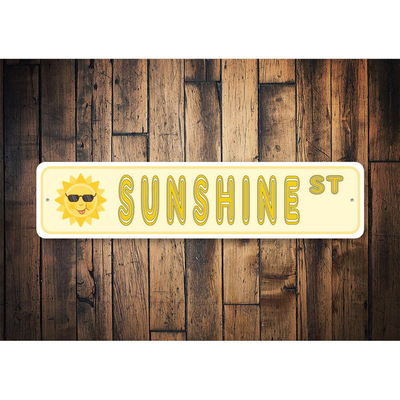 Sunshine Street Aluminum Sign, 6" H x 24" W x 0.06" D